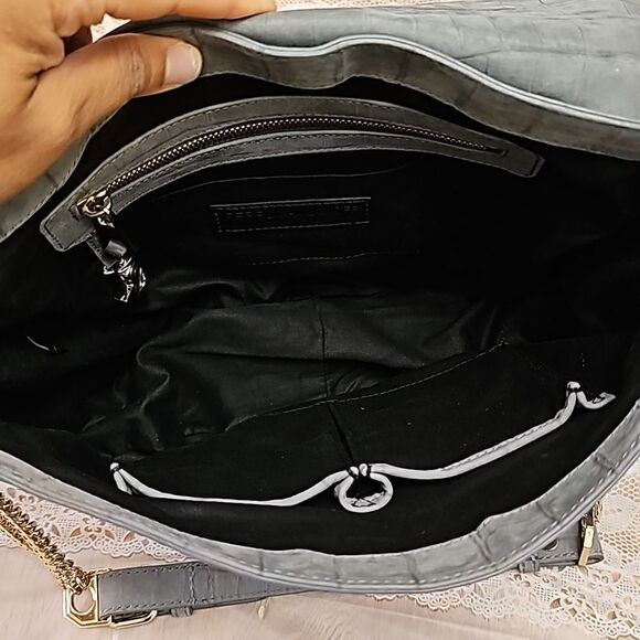Rebecca Minkoff Collection Crocodile Embossed Suede Hobo Bag EUC - Picture 9 of 11